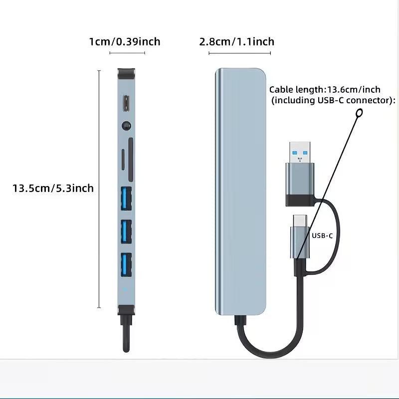 8-in-1 Hub, USB & Type-C Port